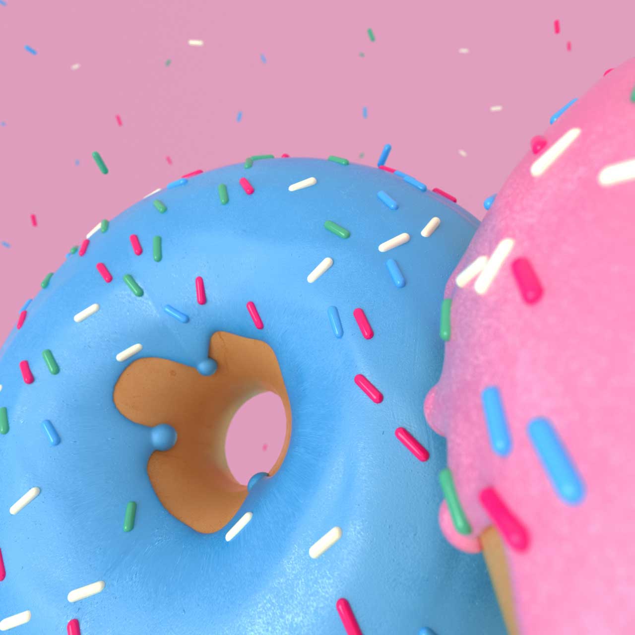 3d illustratie van donuts